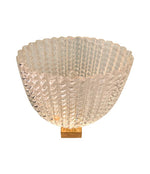 STUNNING SET OF FOUR 1940S BAROVIER & TOSO GLASS AND BRASS WALL SCONCES