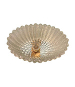 STUNNING SET OF FOUR 1940S BAROVIER & TOSO GLASS AND BRASS WALL SCONCES