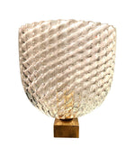 STUNNING SET OF FOUR 1940S BAROVIER & TOSO GLASS AND BRASS WALL SCONCES
