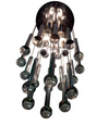 1960S SCIOLARI CHROME AND GLASS CHANDELIER