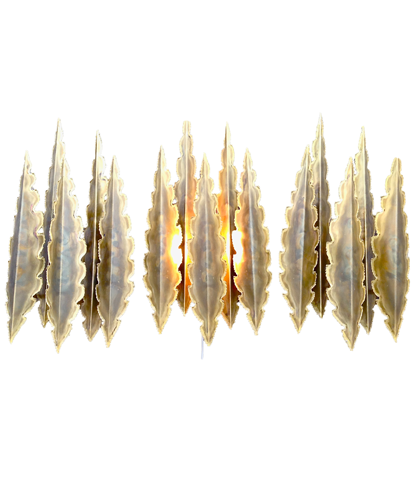 Holm Sorensen brutalist wall sconces in brass 