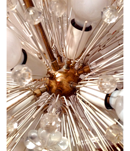 Emil Stejnar snowball chandelier for Ruper Nikkol Austria