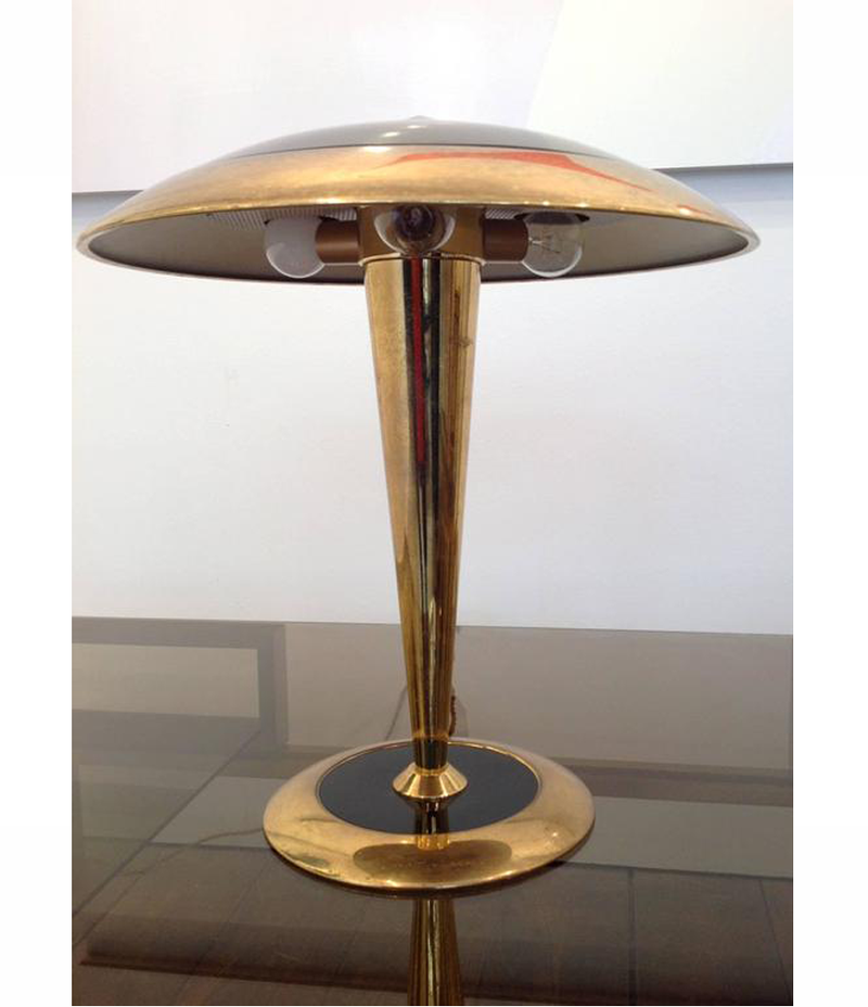 STILNOVO BRASS AND GLASS LAMP