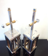 STUNNING PAIR OF ROMEO REGA CHROME AND BRASS LAMPS