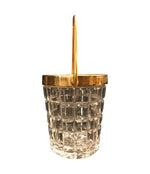 VAL ST LAMBERT CRYSTAL AND GOLD LEAF ICE BUCKET