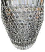 VAL ST LAMBERT FACETED CRYSTAL CHAMPAGNE BUCKET WITH GOLD PLATED DETAILED RIM