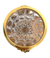 VAL SAINT LAMBERT CRYSTAL CHAMPAGNE BUCKET WITH GILT METAL LION HEAD HANDLES