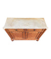 VICTORIAN BIRD’S-EYE MAPLE CONSOLE CABINET WITH FAUX BAMBOO AND MARBLE TOP