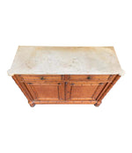 VICTORIAN BIRD’S-EYE MAPLE CONSOLE CABINET WITH FAUX BAMBOO AND MARBLE TOP