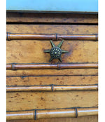 VICTORIAN BIRD’S-EYE MAPLE CONSOLE CABINET WITH FAUX BAMBOO AND MARBLE TOP