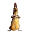 VICTORIAN TAXIDERMY STANDING CROCODILE WITH CLASPED HANDS AND OPEN MOUTH