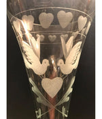 VINTAGE FRENCH ENGRAVED CHAMPAGNE FLUTES