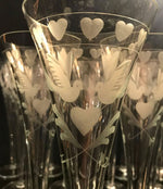 VINTAGE FRENCH ENGRAVED CHAMPAGNE FLUTES