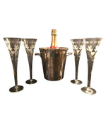 VINTAGE FRENCH ENGRAVED CHAMPAGNE FLUTES