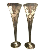 VINTAGE FRENCH ENGRAVED CHAMPAGNE FLUTES