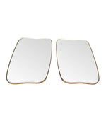 WONDERFUL PAIR OF ORIGNAL LARGE CURVED BRASS ITALIAN SHIELD MIRRORS