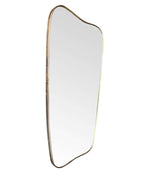 WONDERFUL PAIR OF ORIGNAL LARGE CURVED BRASS ITALIAN SHIELD MIRRORS