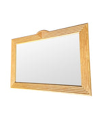 A large 1970s pencil reed bamboo mirror in the style of vivai del sud