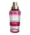 1950s Val St Lambert Verone Cranberry Cut Crystal and Silver Plated Cocktail Shaker - Vintage Cocktail - Ed Butcher Antiques