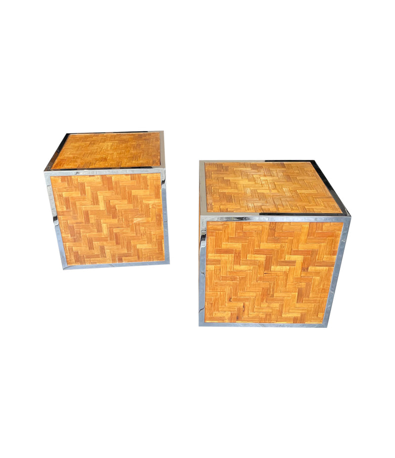 Mid Century Side Tables - Rattan - Mid century modern furniture - 1970s - Ed Butcher Antique Shop London