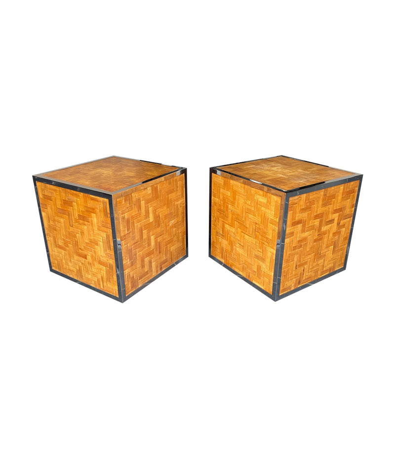 Mid Century Side Tables - Rattan - Mid century modern furniture - 1970s - Ed Butcher Antique Shop London