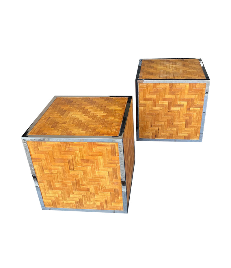 Mid Century Side Tables - Rattan - Mid century modern furniture - 1970s - Ed Butcher Antique Shop London