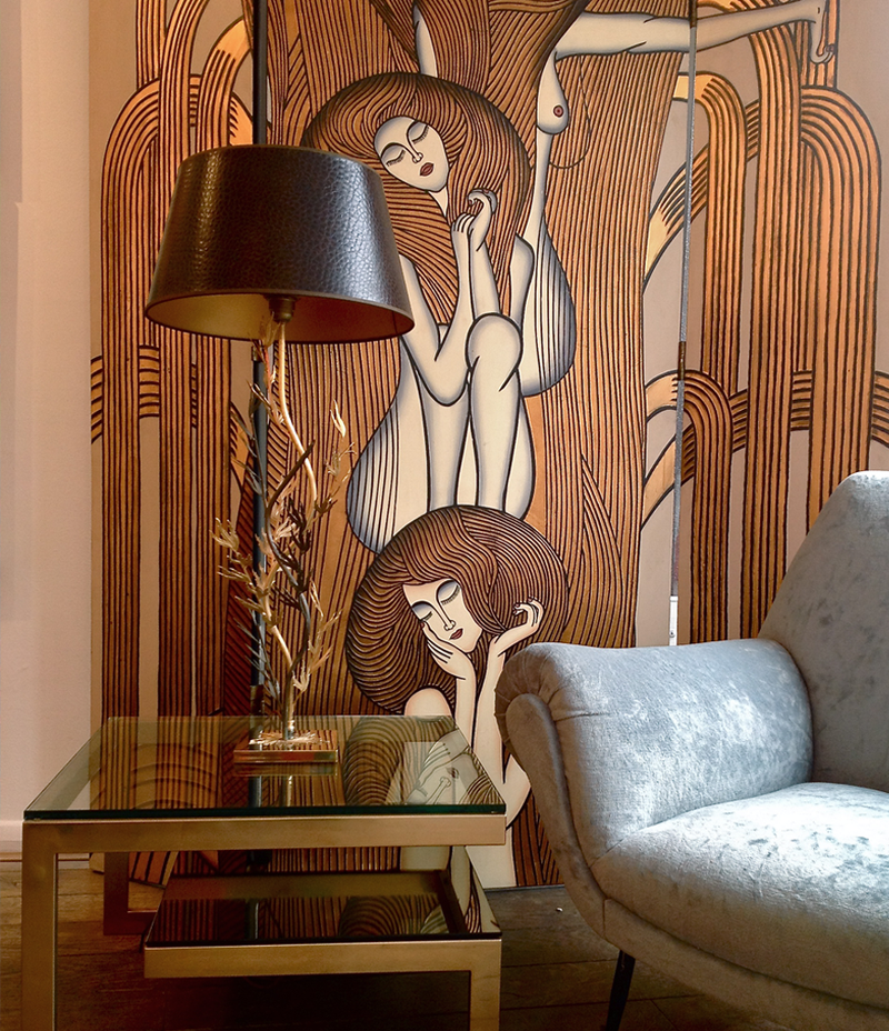 Fournier Decoration Paris painted screen Klimt